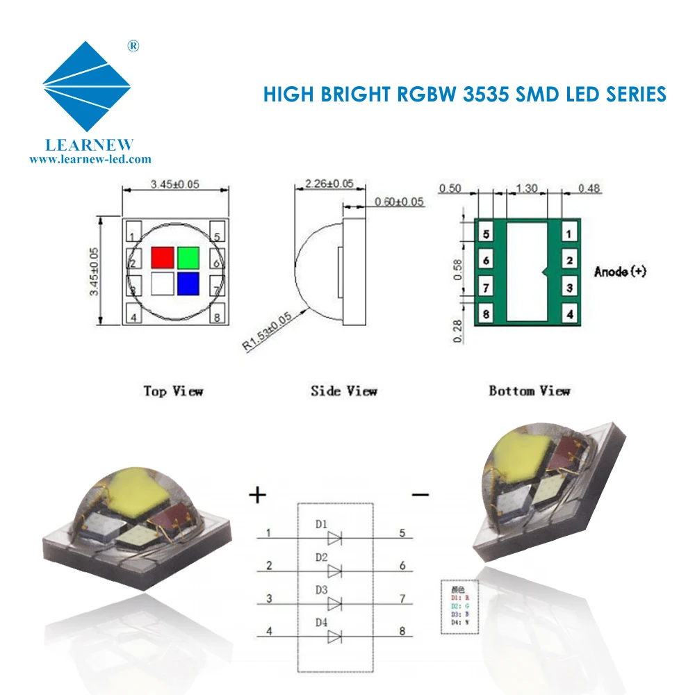 Factory price High quality 3535 4w RGBW  led chips High Power for stage lighting lamps landscape lighting