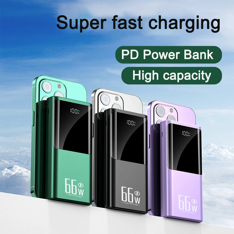 PD batterie 30000mah quick charge power bank 66w