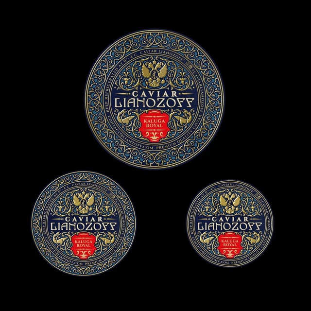 Minsda High Quality Caviar Tin label Waterproof Aluminum Gold 3D Embossed Caviar label