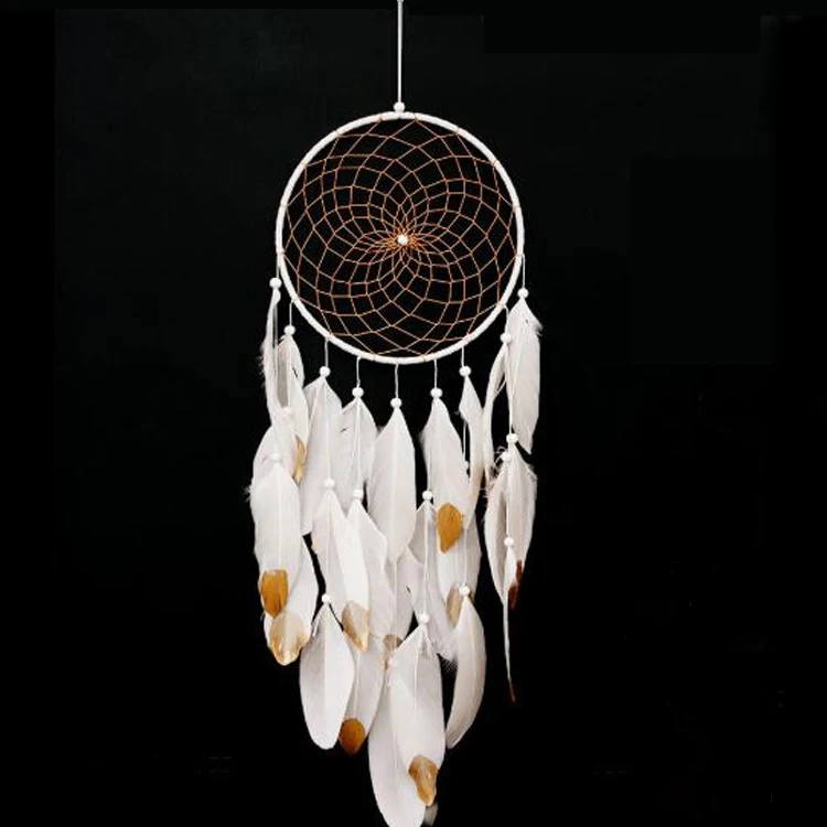 Factory Dream Catcher Cars Ring Satin Dream Catcher Feather Wall Hanging Boys and Girls Party Room Home Decor Ornaments Gifts