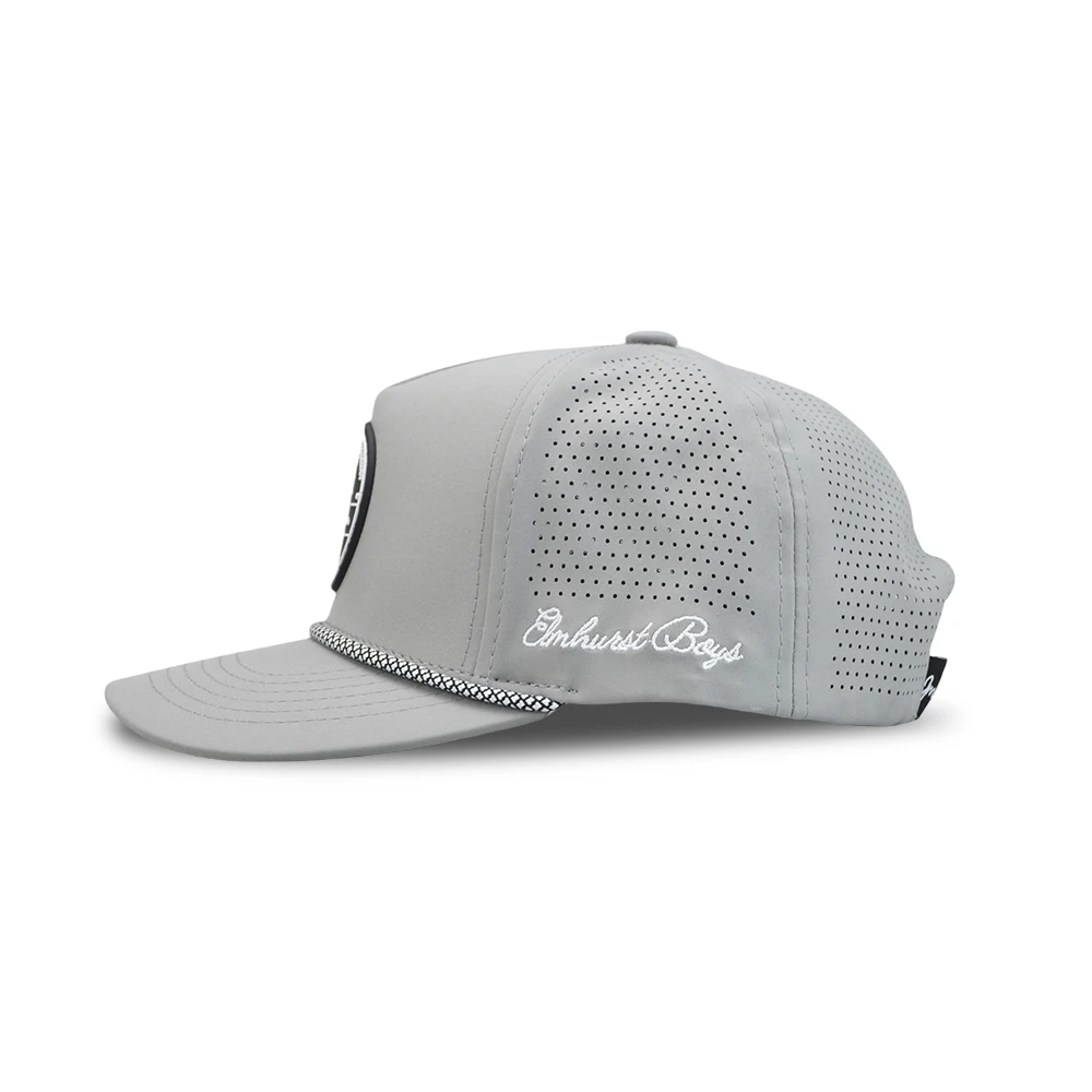 water proof golf hats with custom logo 5 panel snapback hats performance perforated waterproof trucker hats with rope