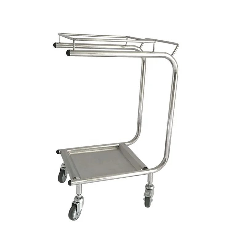 Commercial  Equipment Stainless Steel Plastic Trash Garbage Bag Frame Holder Waste Collector Trolley Pedal Trash Bag Sack Holder