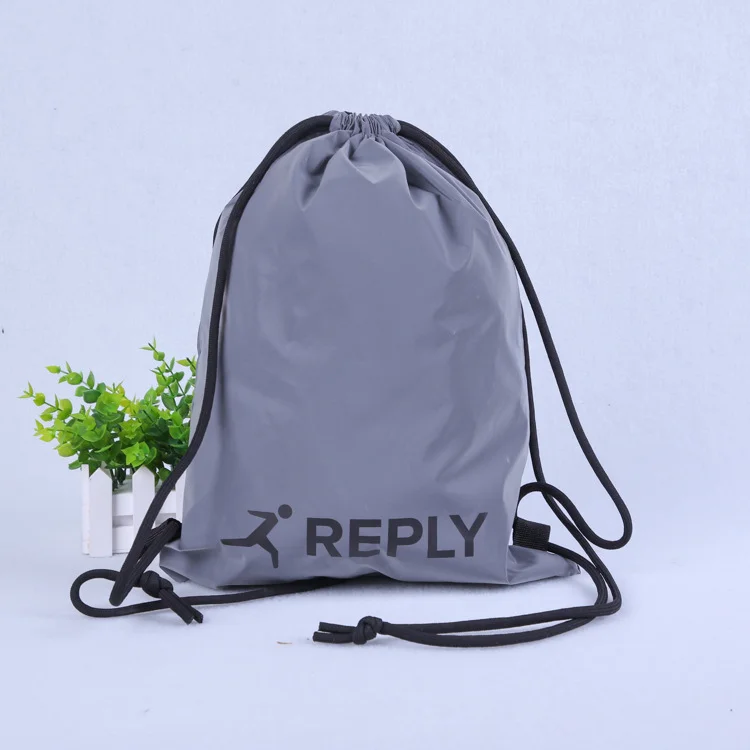 Newly Travel Outdoor Camping Hiking Reflective drawstring bag Shoes bag promotion shopping bag