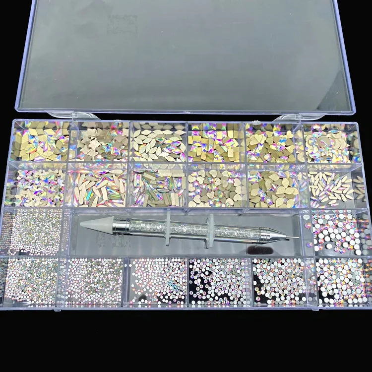 Tactory Directly Supply Hight Quality Multi Shape Glass Crystal Stone Decoration Design Flatback Rhinestone For Nail Design