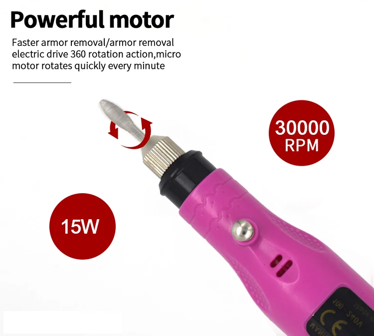 Professional USB Electric Manicure Machine Mini Nail Drill Pen 30000RPM Portable Pen Shape Nail File Best Nail Drill on Amason