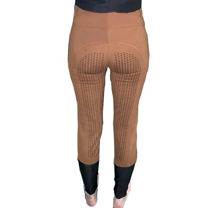 Tan Breathable Horse Riding Silicon Seat Tights Breeches Jodhpur Wholesale English Horse Racing Equestrian Products from India