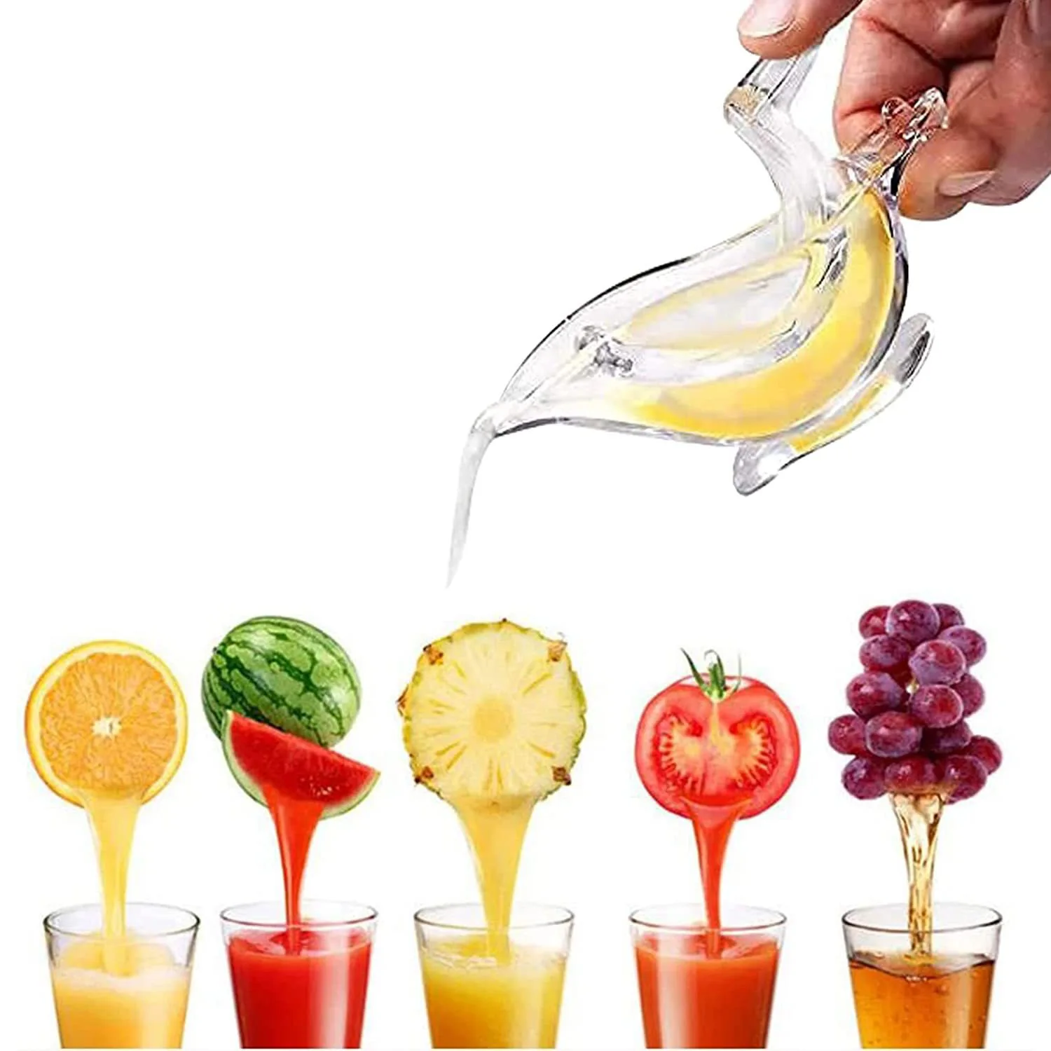 Hot Sale acrylic Lemon juicer slice squeezer portable hand press fruit juicer extractor machine for lemon lime orange pomegranat