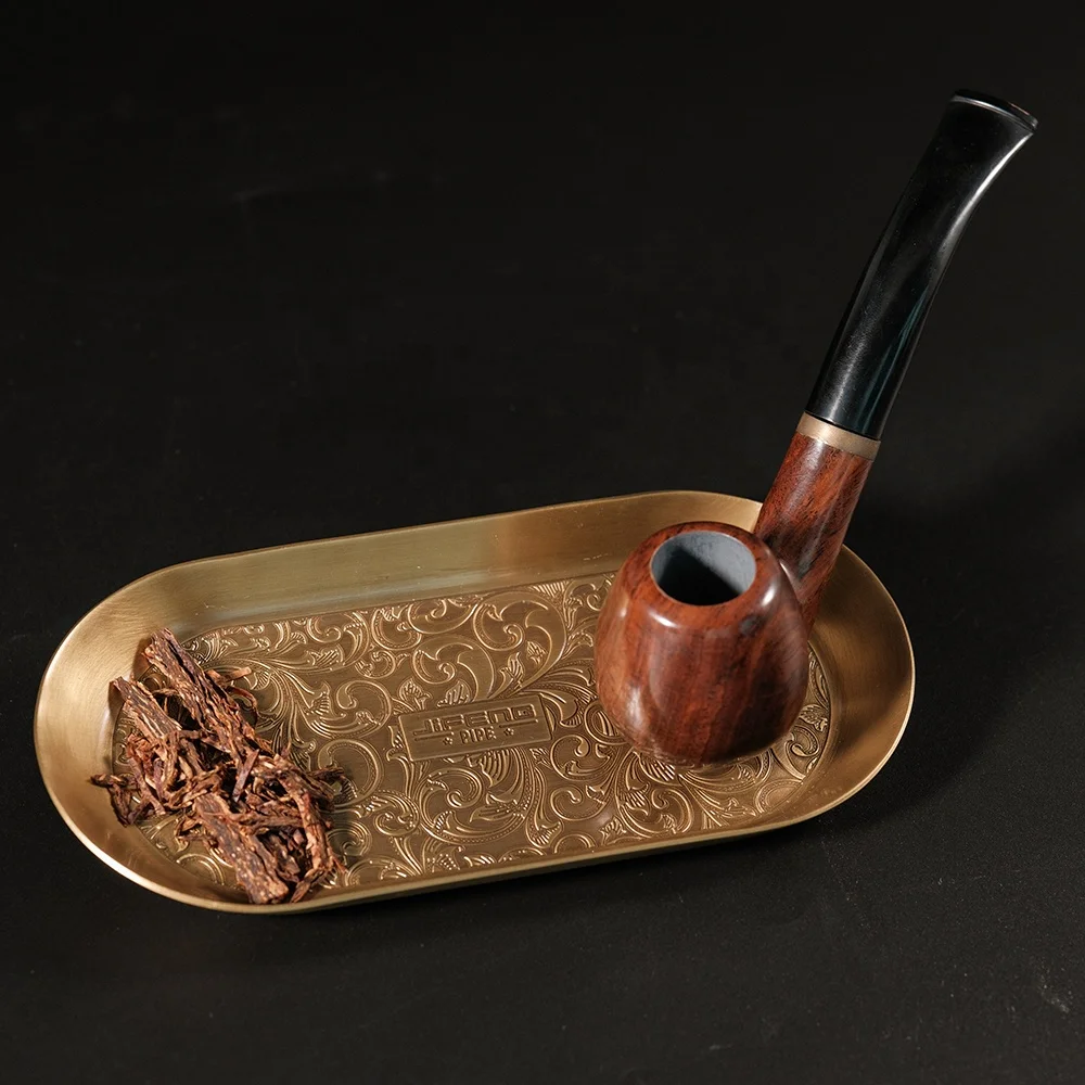 JIFENG JF-104 vintage style brass metal tray for cigar or tobacco pipe design cigarette smoking ash tray accessories