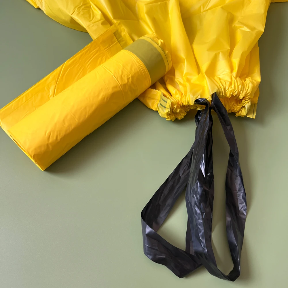 Biodegradable Household Corn Starch Drawstring Garbage Bin Bags 60L Tall Kitchen Trash Bags With Drawstring