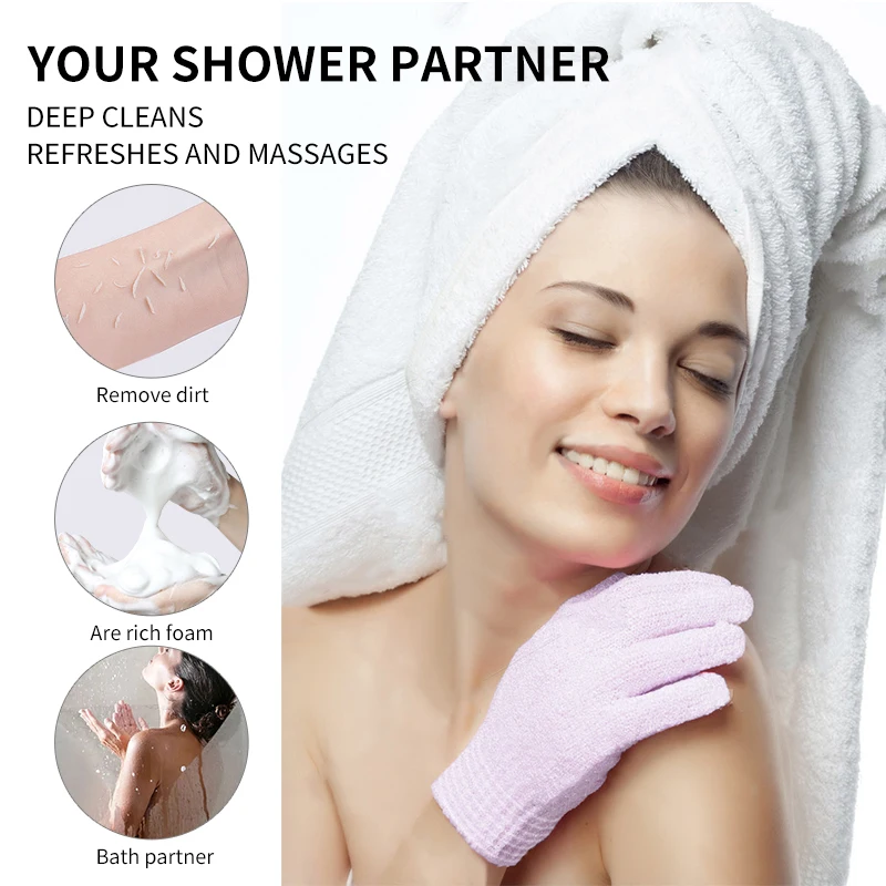 LMLTOP ladies bathing massage glove exfoliating bath gloves scrubber exfoliating dead skin remover bath gloves SY804