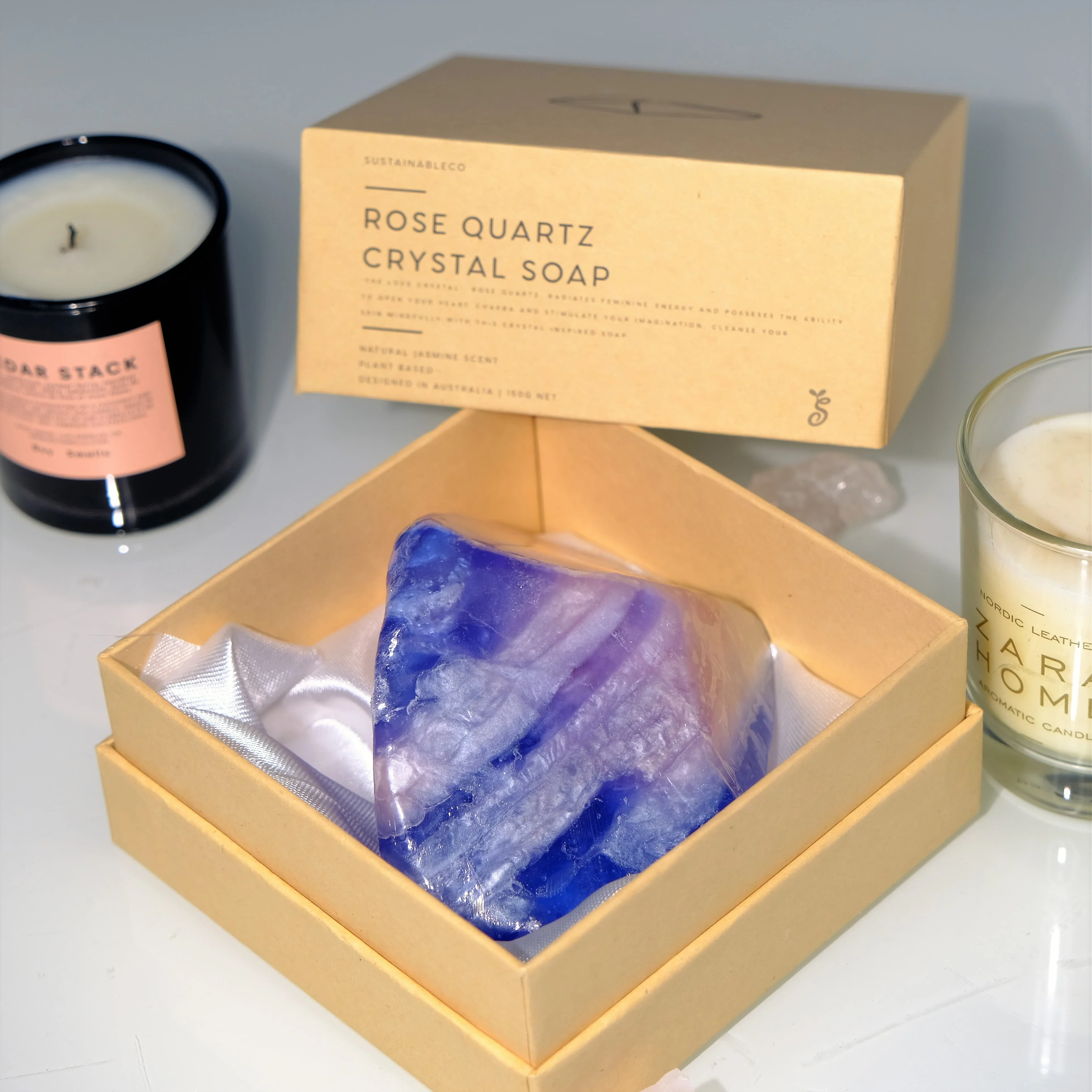 Hot Selling Organic Handmade Bathing Whitening Natural Skincare Beauty Crystal Gemstone Soap