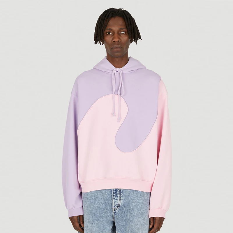 manufacturer wholesale drop shoulder vintage blank hooded sweater custom panelled patch work oversize hoodie for men