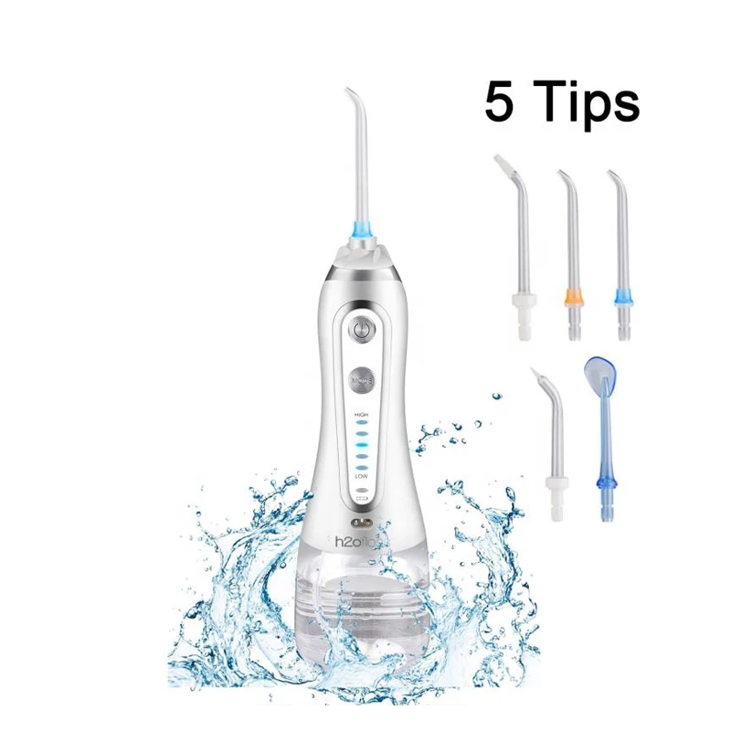 Home use quiet design IPX7 waterproof handheld cordless water flosser h2ofloss in stock