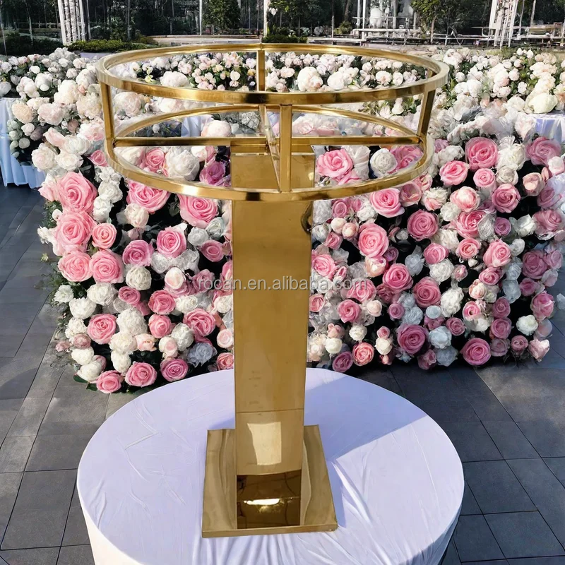 Gold Wedding Supplies Tall Flower Vase Table Centerpieces Flower Stand for Wedding Centerpieces Decoration
