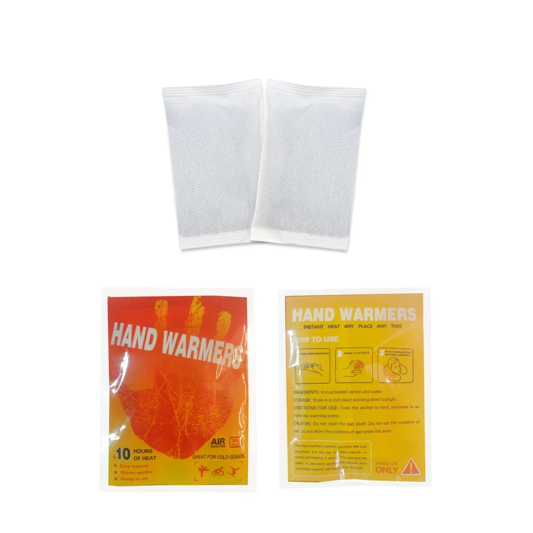 Disposable instant hot hands heat portable self heating patch adhesive warmer pair hand warmers 10 hour