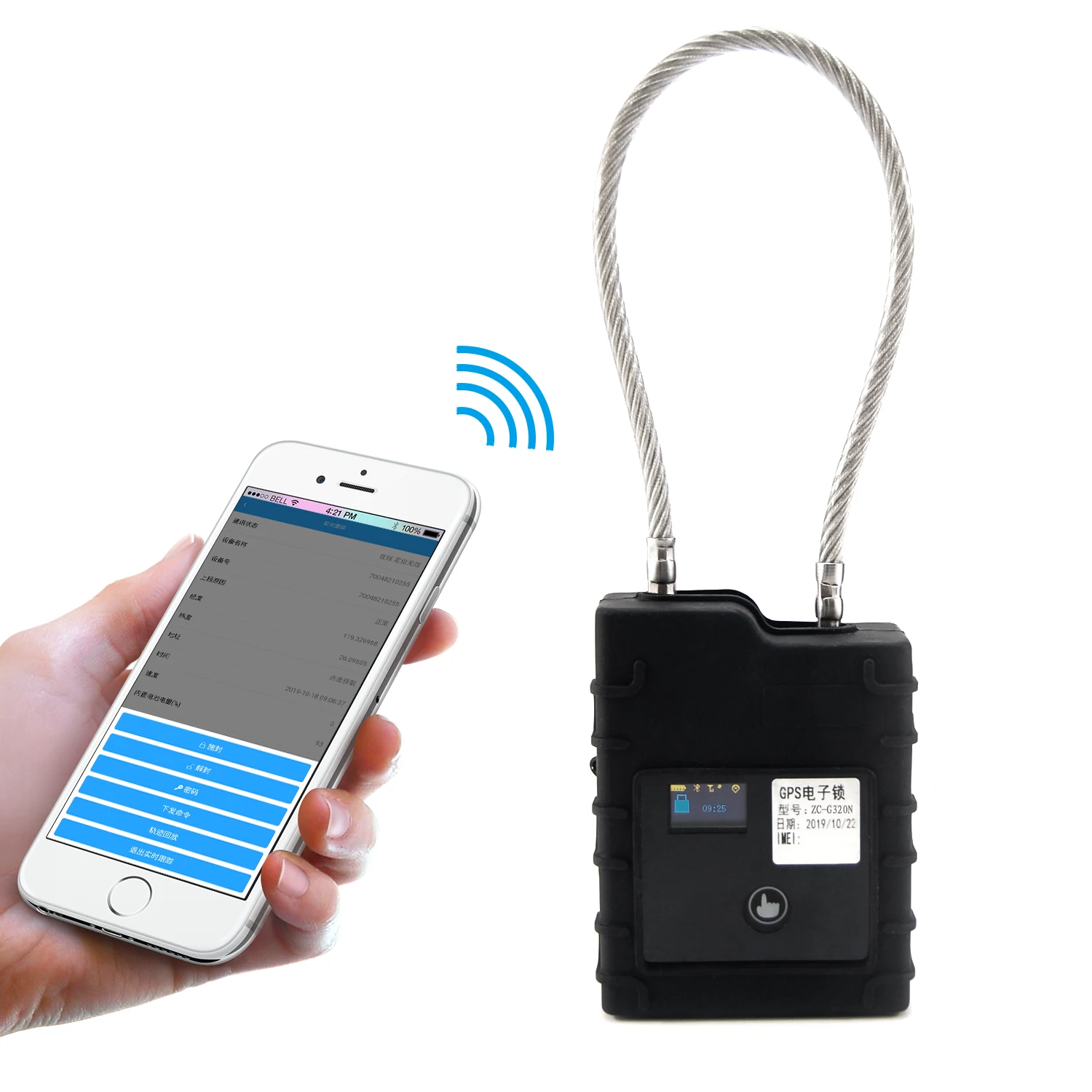 Electronic GPS Track Padlock Seal  Smart Security Container Seal Truck Door Seal with RFID Master Key Unlock, History Track