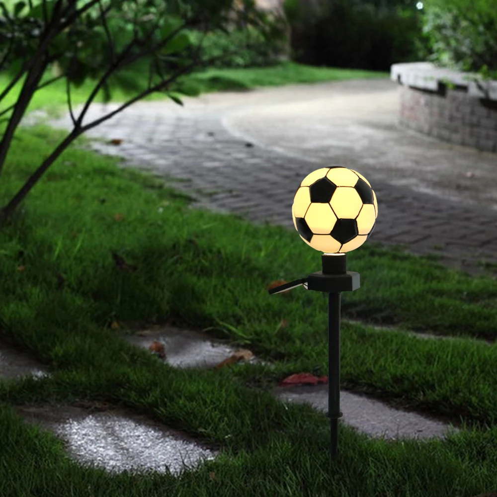 New Arrivals LED Ground Plug Solar Football Light Waterproof Soccer Lawn Lights with Stake Sports Elements Underground Lamps