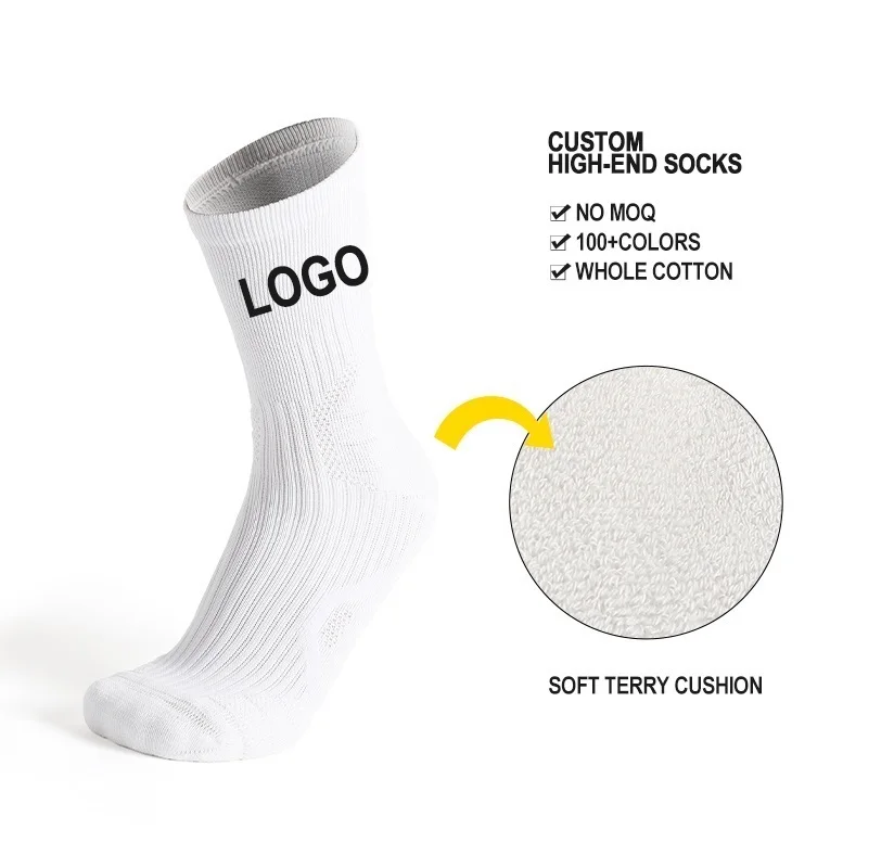 Custom Logo Oem Basketball Sports Sock Men Athletic Grip Towel Bottom Sock Football Soccer Anti Non Slip Socks