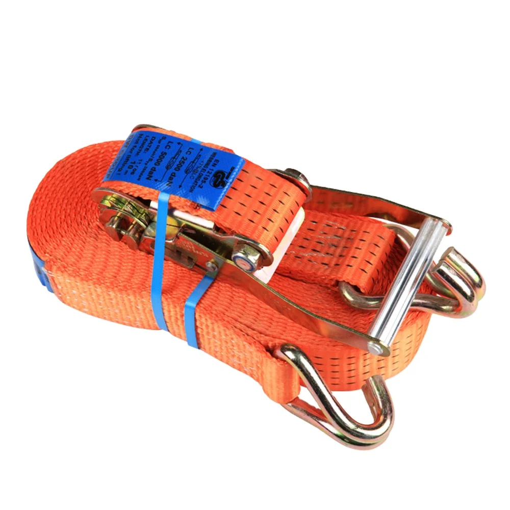 3000lbs 38mmx5m plastic ratchet truck loading tensioner belt with hooks