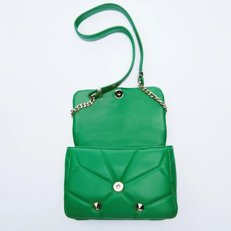 Новое поступление, женская сумка, украшенная заклепками, сумка-мессенджер через плечо, маленькая сумка через плечо с цепочкой