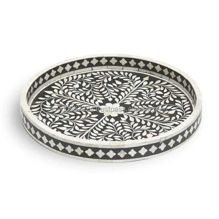 
Bone inlay serving trays Indian best serving tray by New style handicraft 