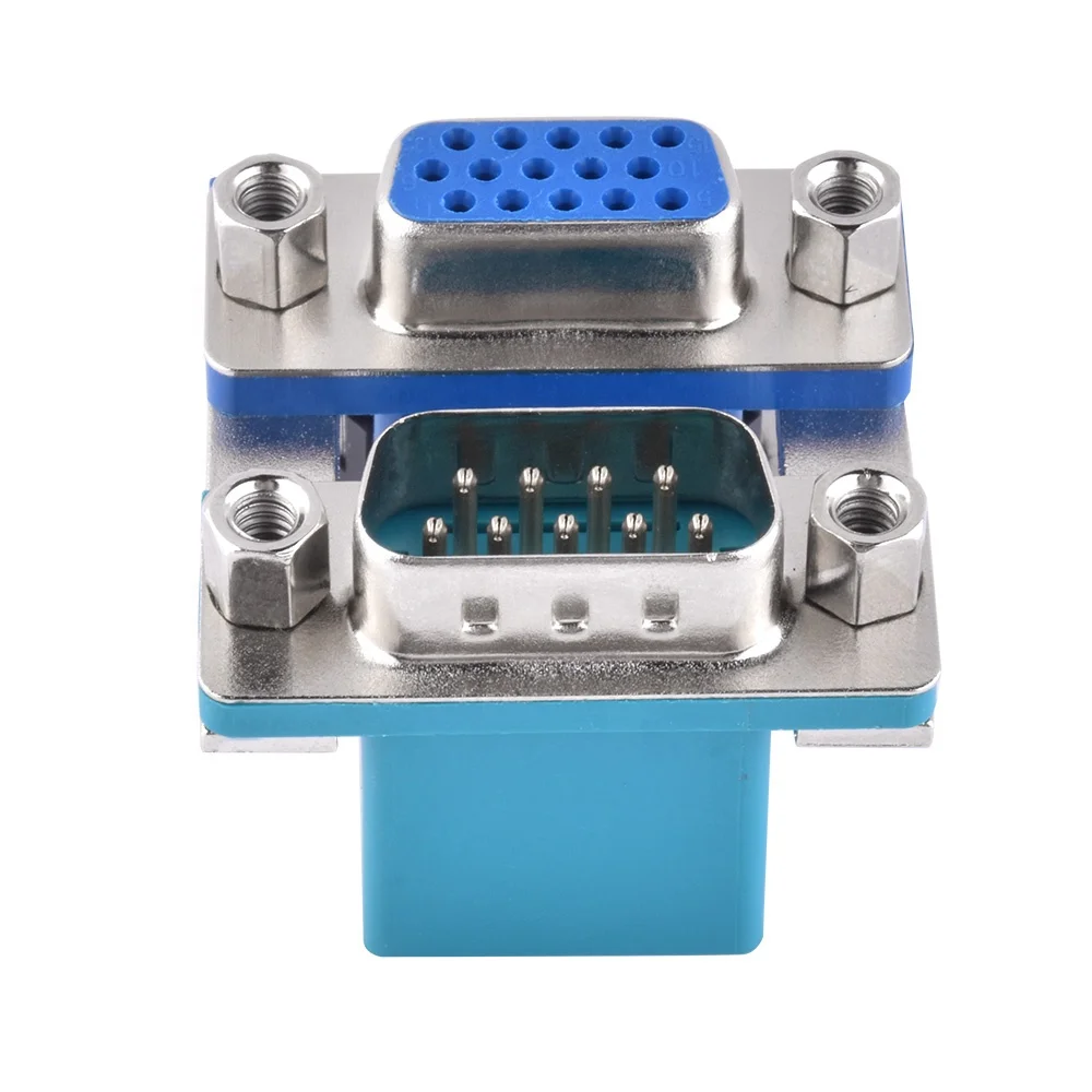 Dual Port Conjoined DR9 Male To HDR15 Female D-SUB VGA Connector For Video Port
