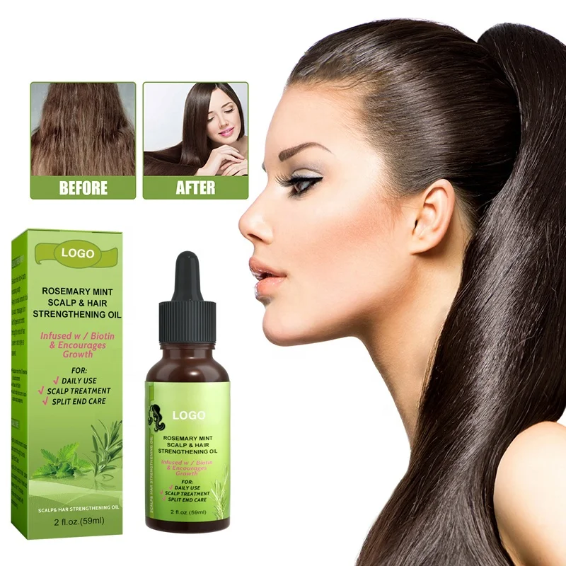 Best Selling Natural Organic Hair Care Treatment Growth Oil Rosemary Mint Scalp & Hair Strengthening Oil