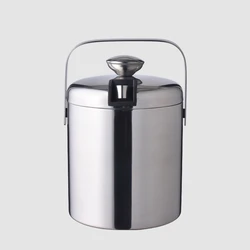 Factory Direct promotional 1.3L double wall stainless steel beer buckets barrel ice cooler with tongs
