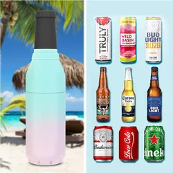 Полуночная мраморная Изолированная Двойная Стенка из нержавеющей стали 12 унций замороженный пивной изолированный рукав пивная бутылка охладитель банки с ручкой