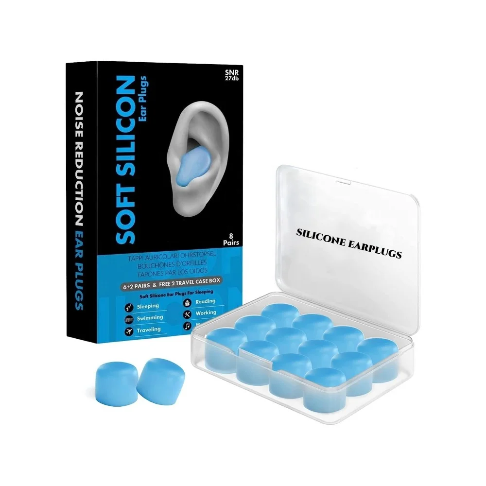 2023 Environment-friendly Silicon Ear Plugs moldable Earplugs for Sleeping Noise Reduction with Plastic Box