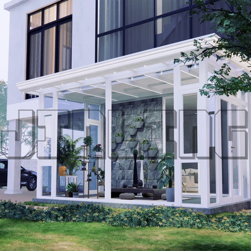 latest design insulated glass portable free standing sunroom