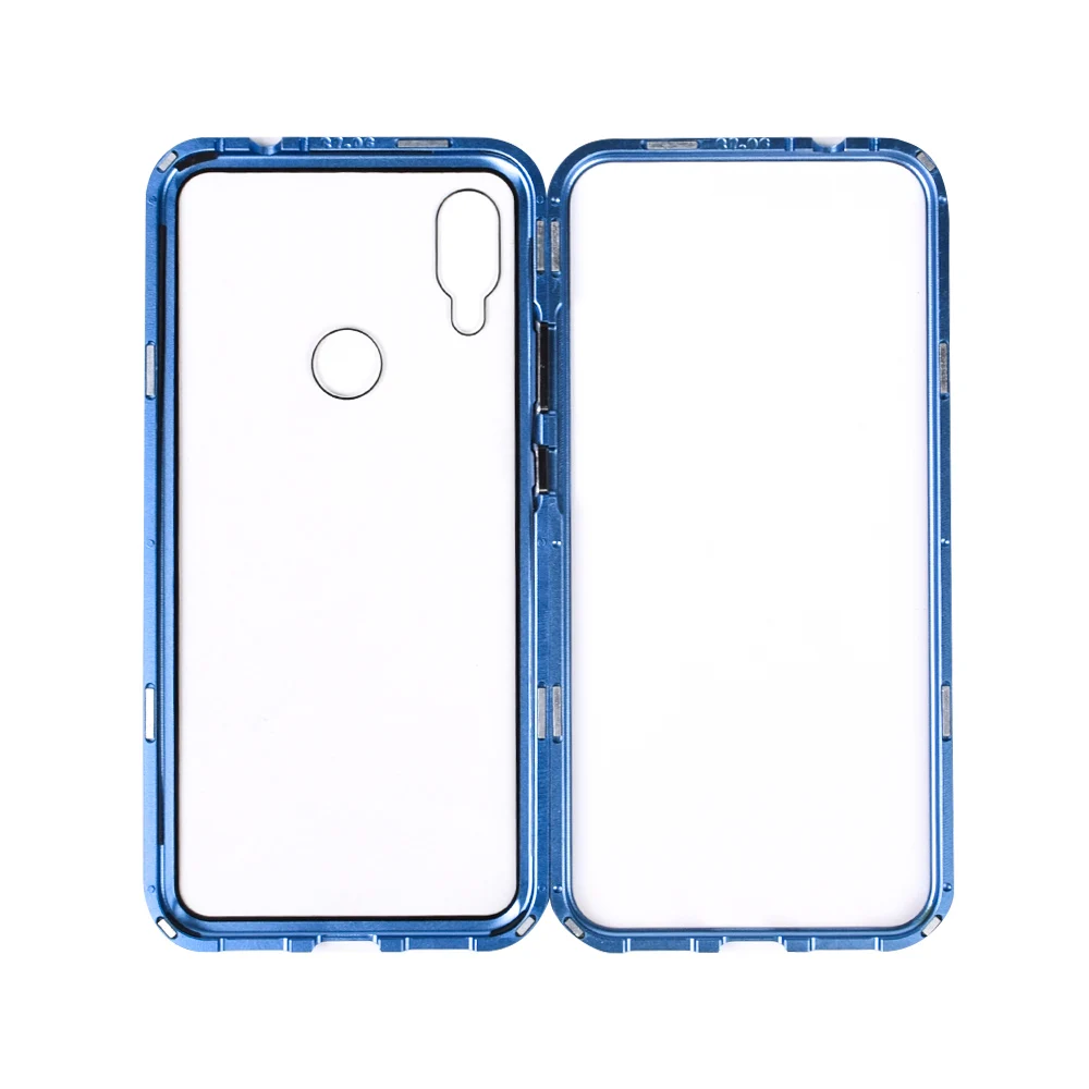 2020 New Models 9H Tempered Glass Back Cover 360 Metal Flip Magnetic Phone Case  For redmi 7/Y3