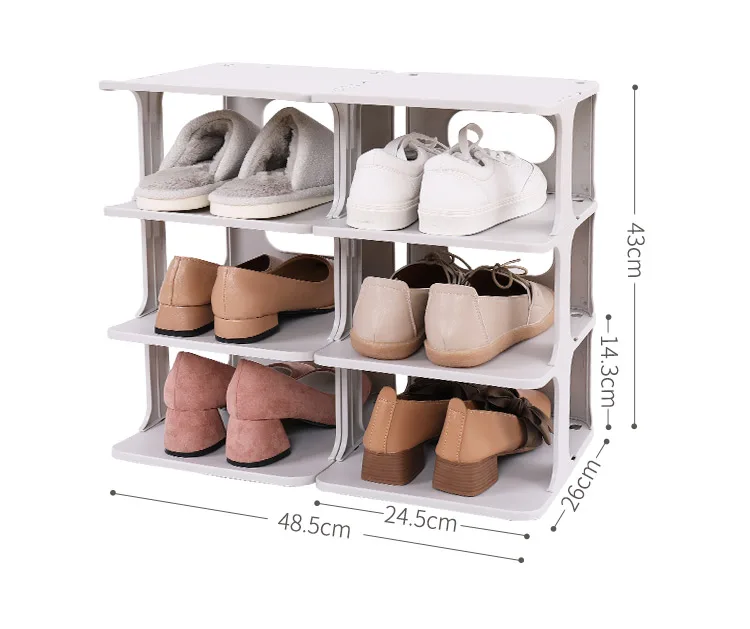 Haixin 6 tiers Plastic Shoe Organizer Rack Shoe Storage Shelf Shoe Tower Rack