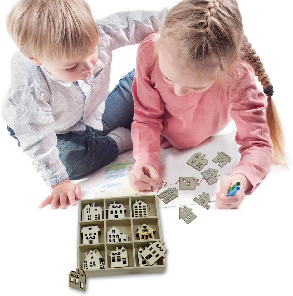 45 шт., деревянные виниры для украшения дома