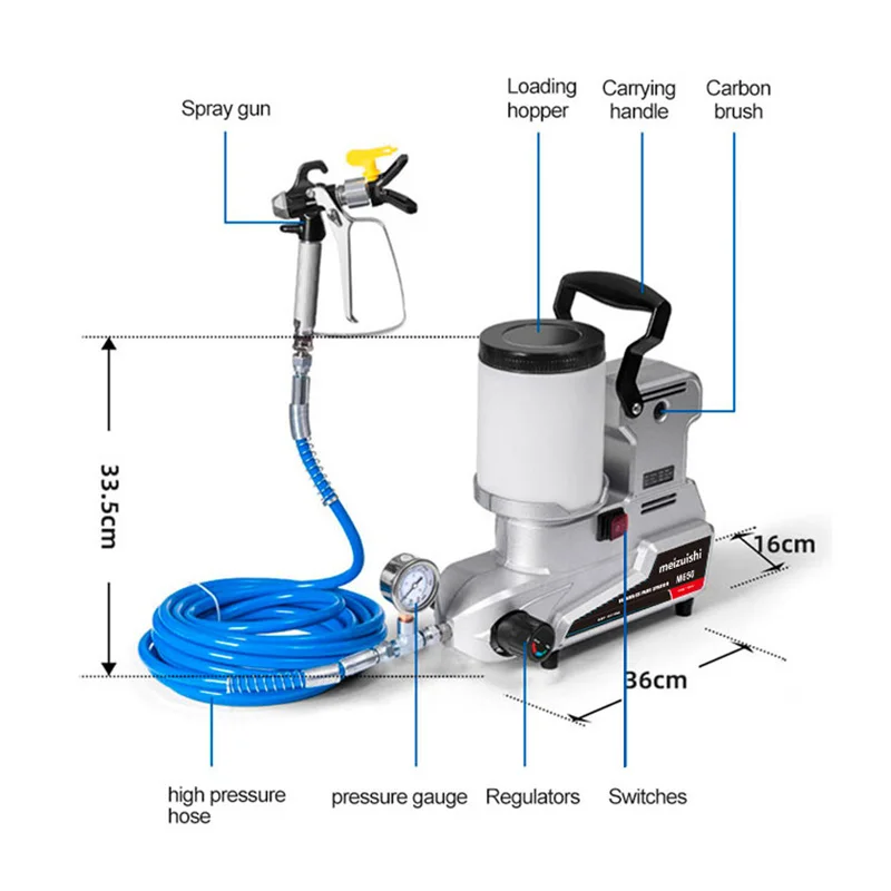 2024 New 1200W Airless Paint Sprayer Machine Electric High Pressure Airless Spray Machine Latex Paint