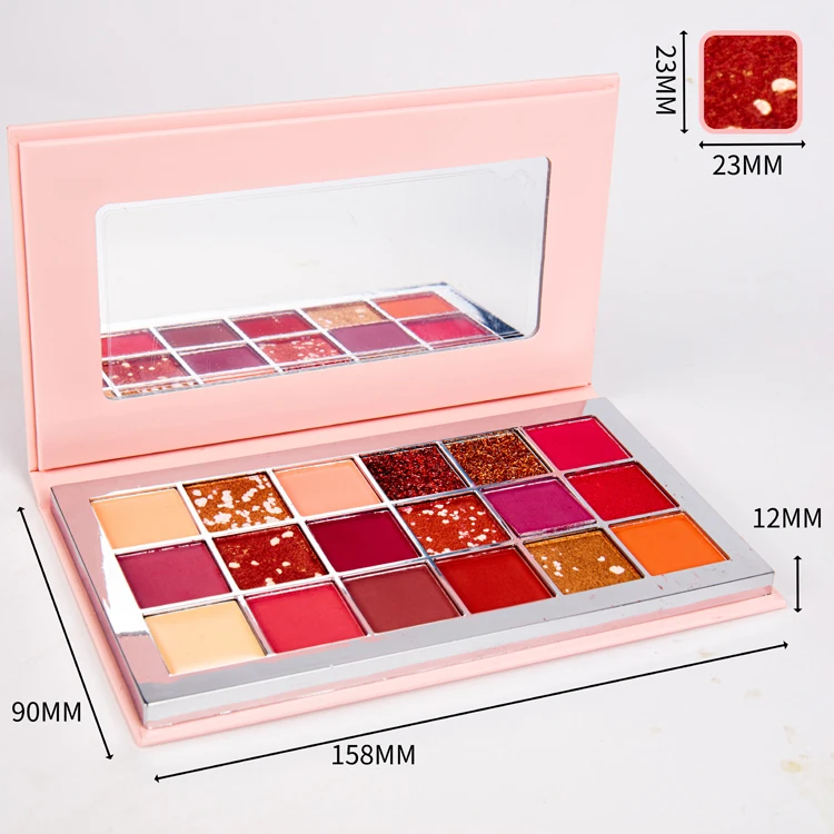 Wholesale  Make Up Cosmetics Eyeshadow Palette Custom Glitter 18 Colors Private Label Glitter Eyeshadow Palette