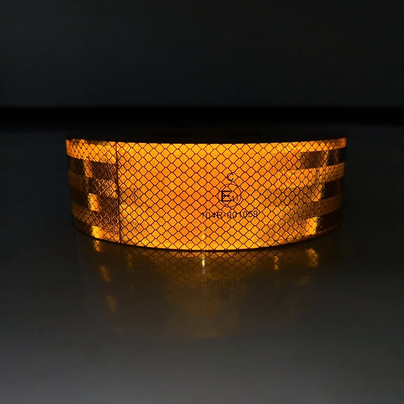 Yellow PET Micro Prismatic Truck Conspicuity Marking Radium Reflective Tape for Vehicles