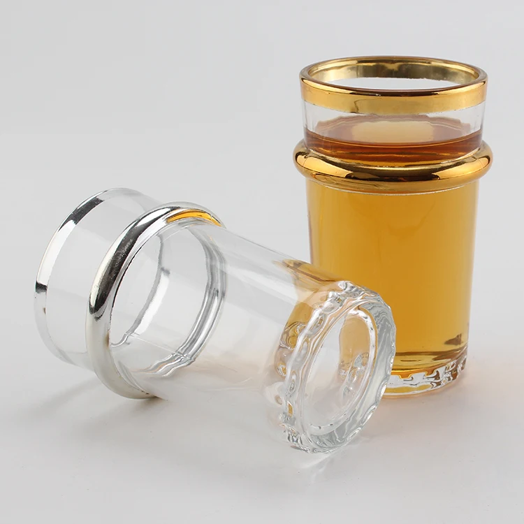 New Private molding 6oz Tea Cup Set Vacuum Plating Tumbler Moroccan Tea Glass