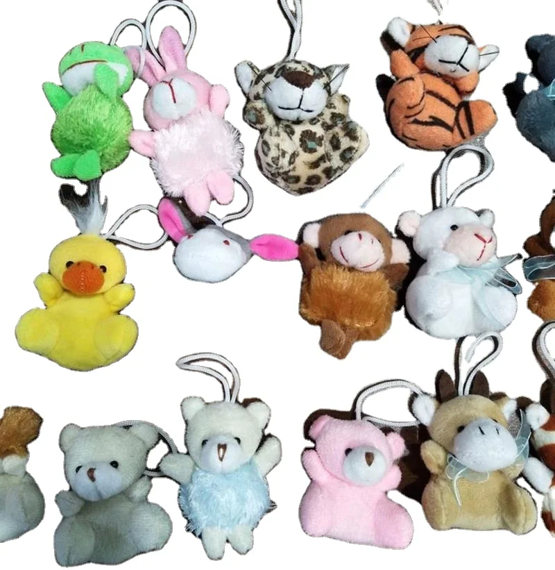 Wholesale Custom 8cm Stuffed Animals Plush Doll Key Chains Cute Soft leopard deer tiger dog bunny bear Keychain toys