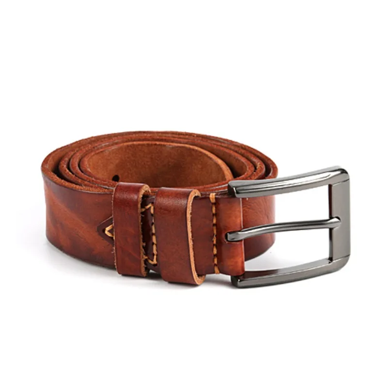 Fashion Casual Adjustable waist Designer Buckle Full Grain Vegetable Cow leather Man Belts