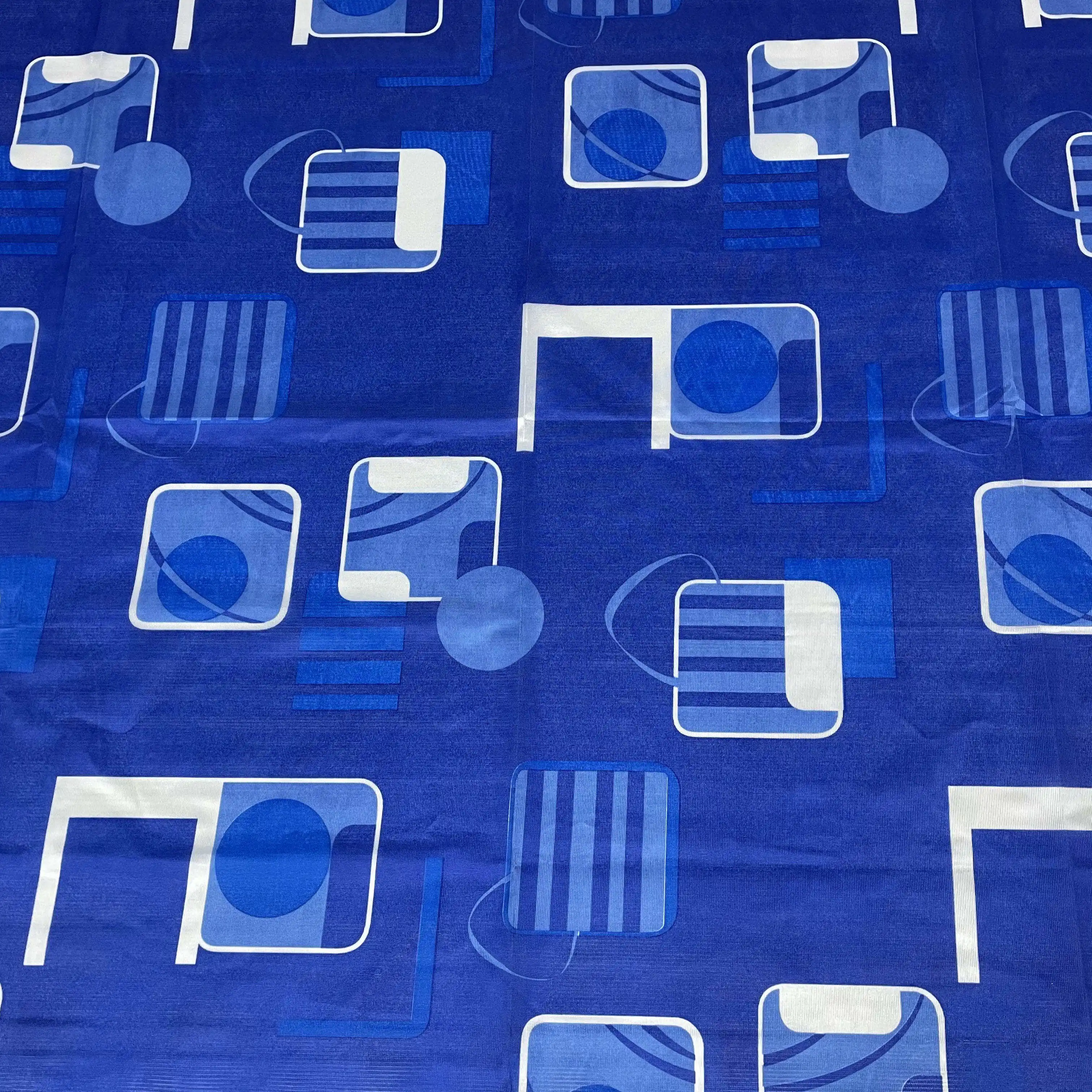
Blue and white color and lively style print fabric Cartoon pattern tricot fabric for mattress 