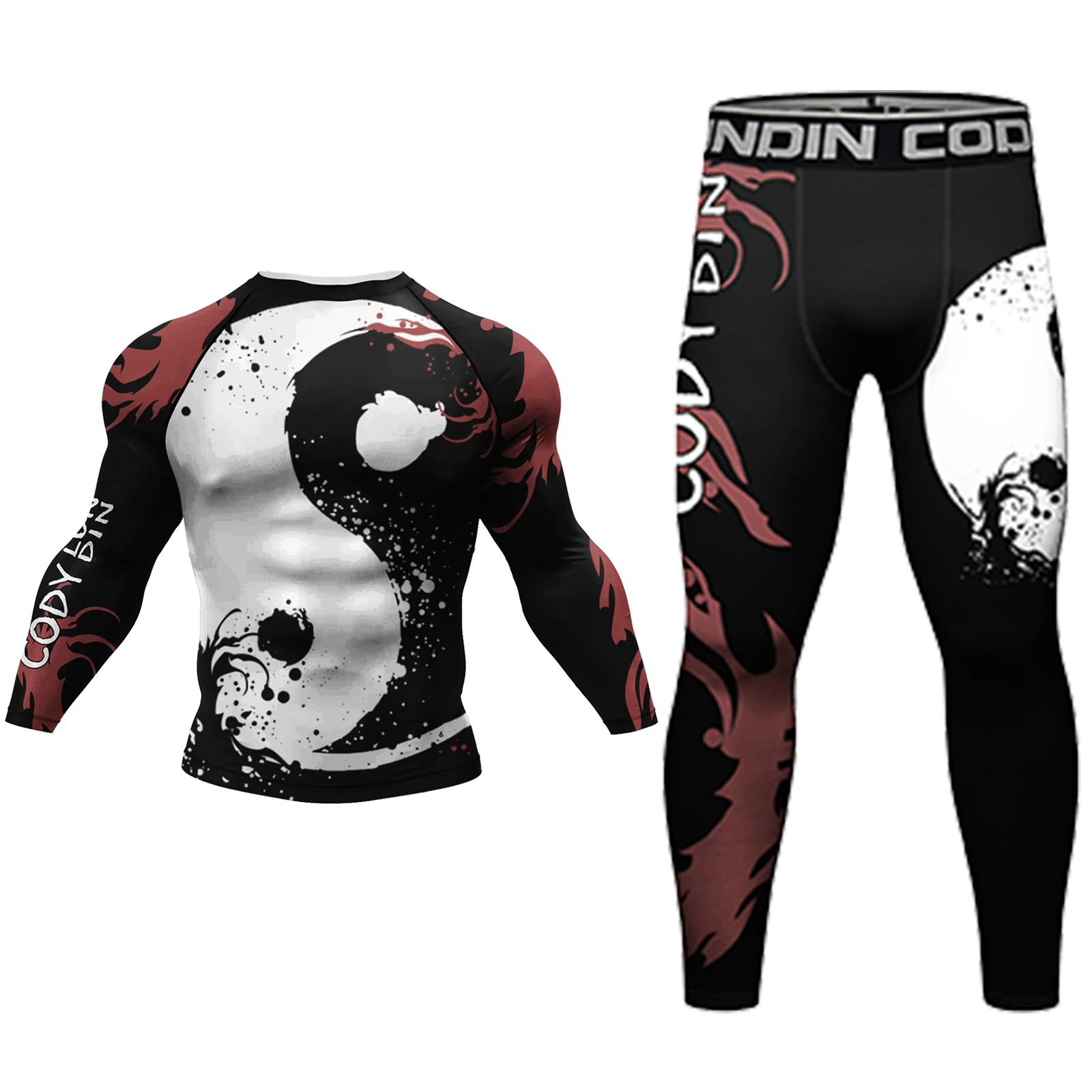 Mens Compression MMA Rashguard Boxing Sets GYM Bjj Jiu Jitsu Breathable Muay Thai Shorts Fitness Men Boxing Clothes