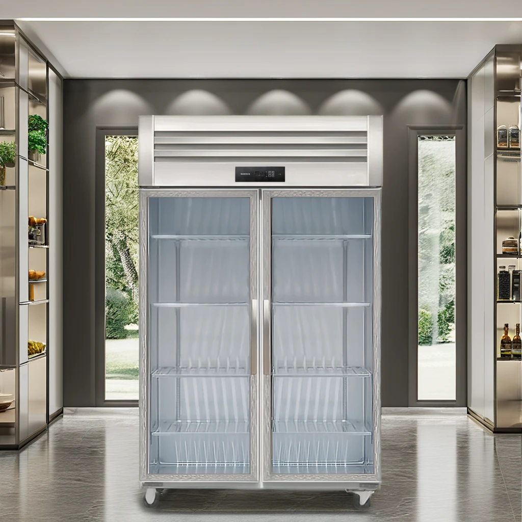 1.2m Commercial Upright Freezer Fridge Single-Temperature Display Cooler for Supermarkets and Stores