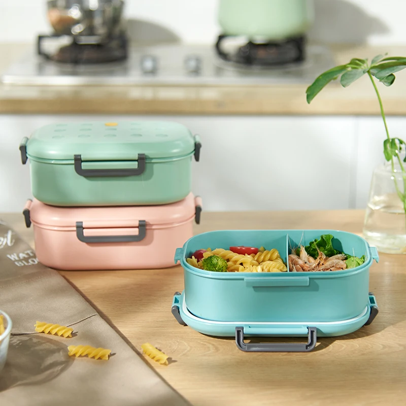 Separate type student portable lunch box with tableware office worker can microwave the lunch box Japanese style lunch box set