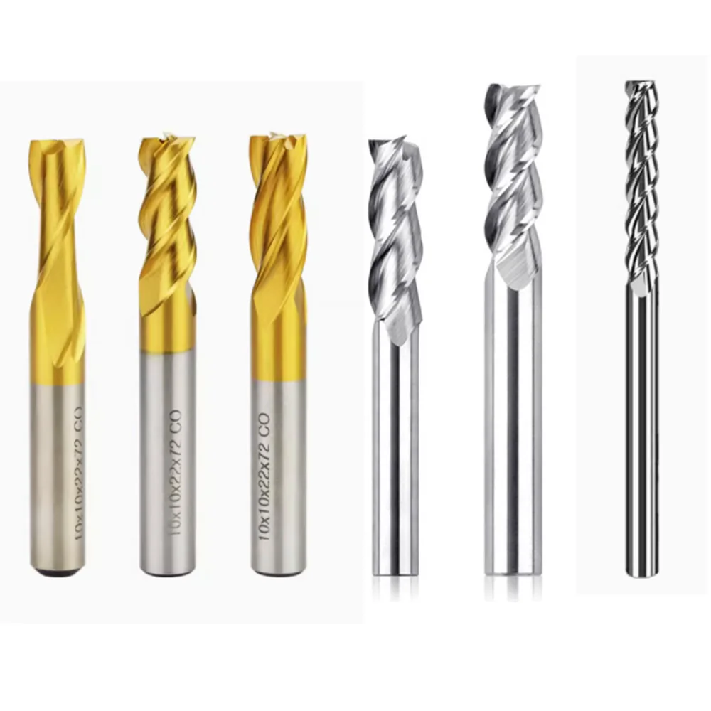 Extended ultra hard high-precision white steel straight shank end mill HSS cobalt containing high-speed steel CNC milling tool