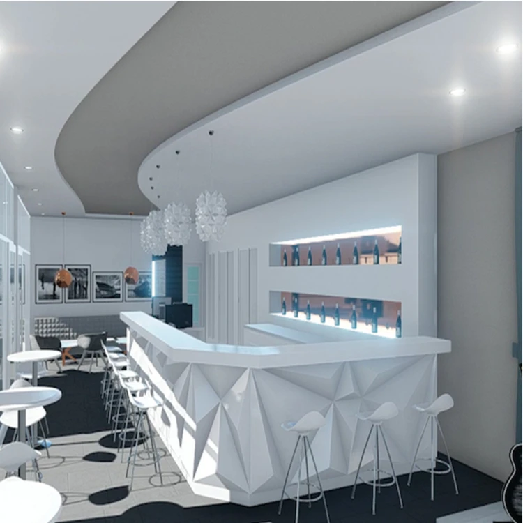 Professional Bar Counter with Led Commercial Price Wine Buffet Bar Table with Tempered Glass