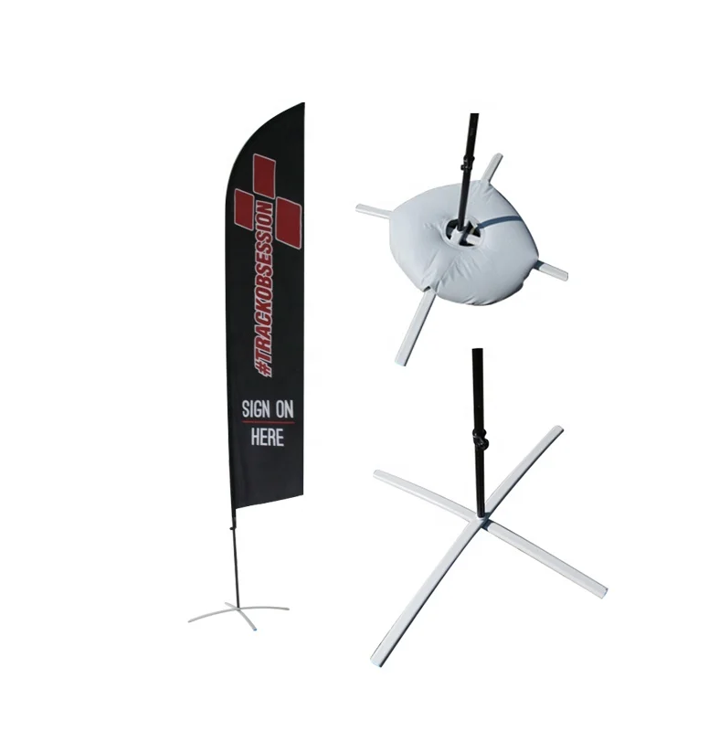 85 Sold Outdoor Cheap Custom Aluminium Windproof Double Side Digital Printing Polyester Swooper Teardrop Feather Knife Flying Flag for event advertising