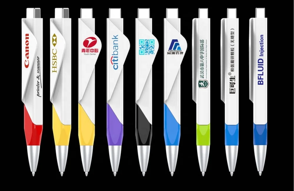 free samples wholesale advertisement  printed logo  folded  big clip shaped pens