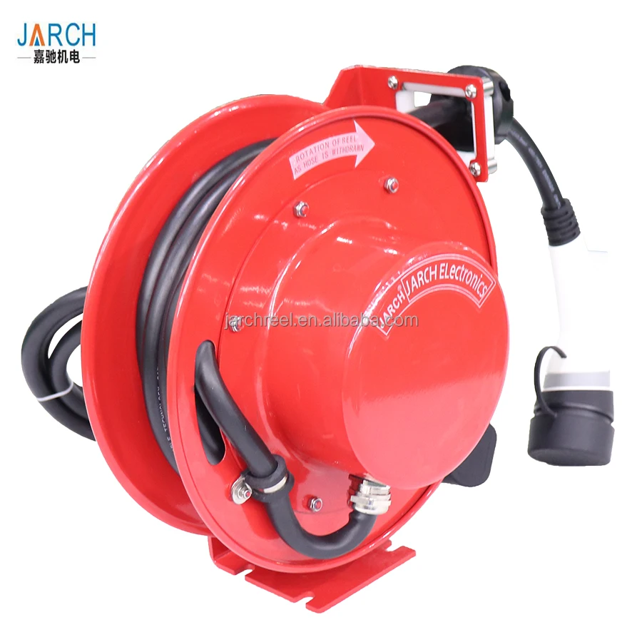 ev charging cable reels 16A 32A type 2  retractable cable reel ev electric car reel