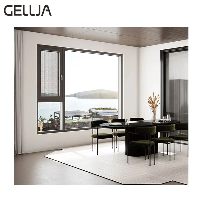Motorized Windows Aluminum Casement Tempered Glass Windows Automatic Push-Out Smart Glass  Remote control power window